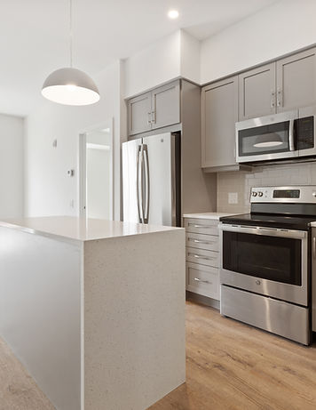 A clean and modern kitchen describing the apartment website section offered by the independent real estate buyer’s agent Lagos Homes in the Algarve Portugal