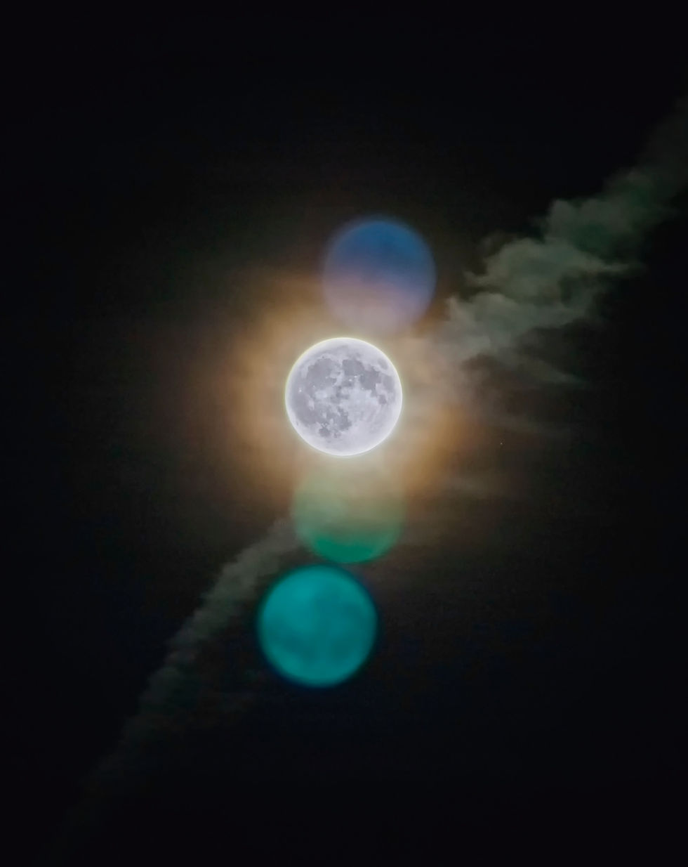 moons in black sky