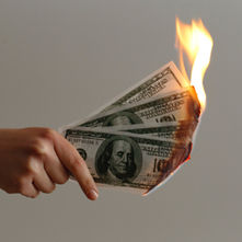 money on fire