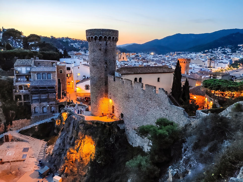 Tossa de Mar coastal town at sunset