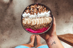 Making a smoothie bowl with vegan chef Elyce Jacobson