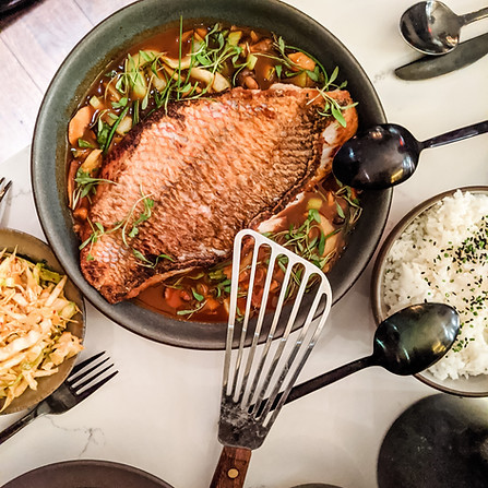 mouthwatering image of the dish featuring fish