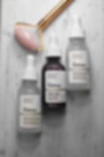 the ordinary products which include niacinamide, AHA and hyaluronic acid