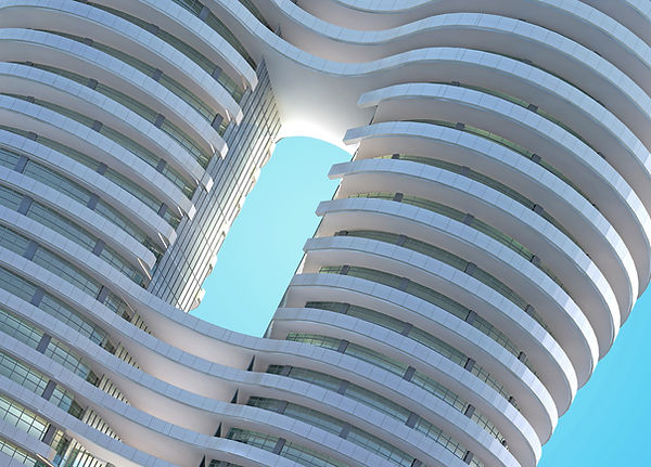 Un edificio moderno con exelente cálculo estructural