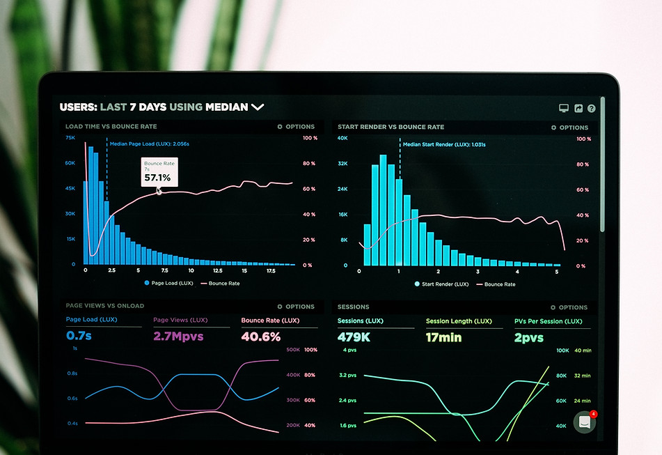 a laptop where statistics is being shown