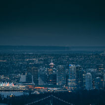 A night time view of Vancouver