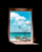 Image of a beach view through a square windowby Max Gotts