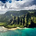 Dramatic volcanic cliffs rising above turquoise ocean along the Hawaiian coastline