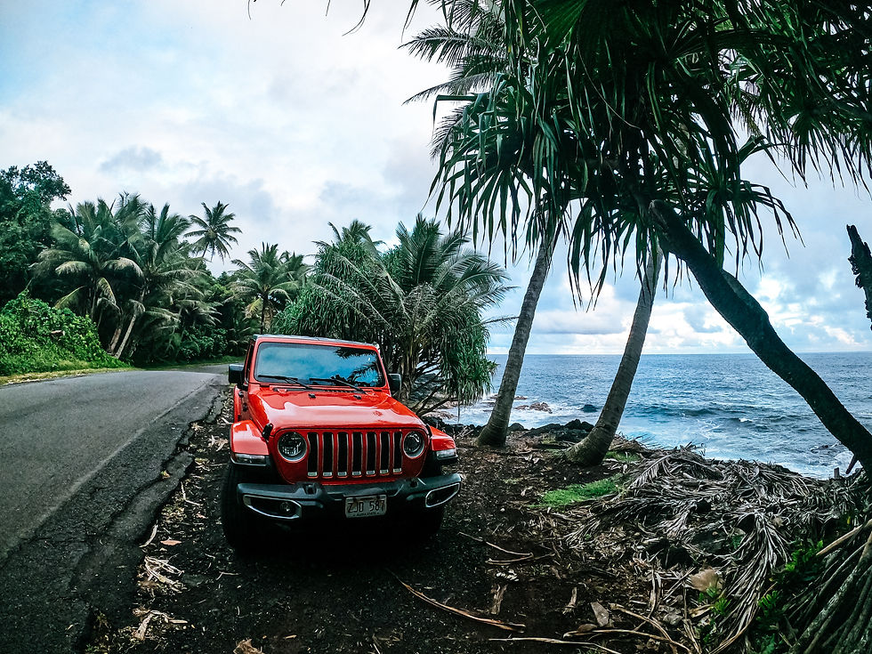 red color jeep