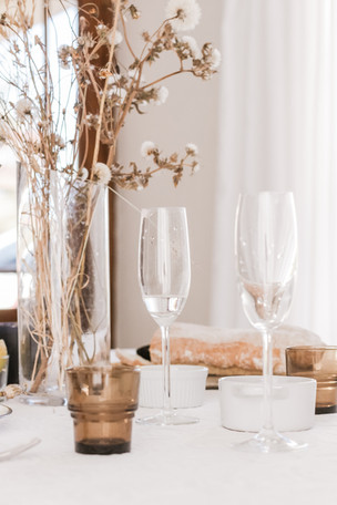 Wedding day table set up