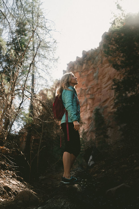 woman in woods