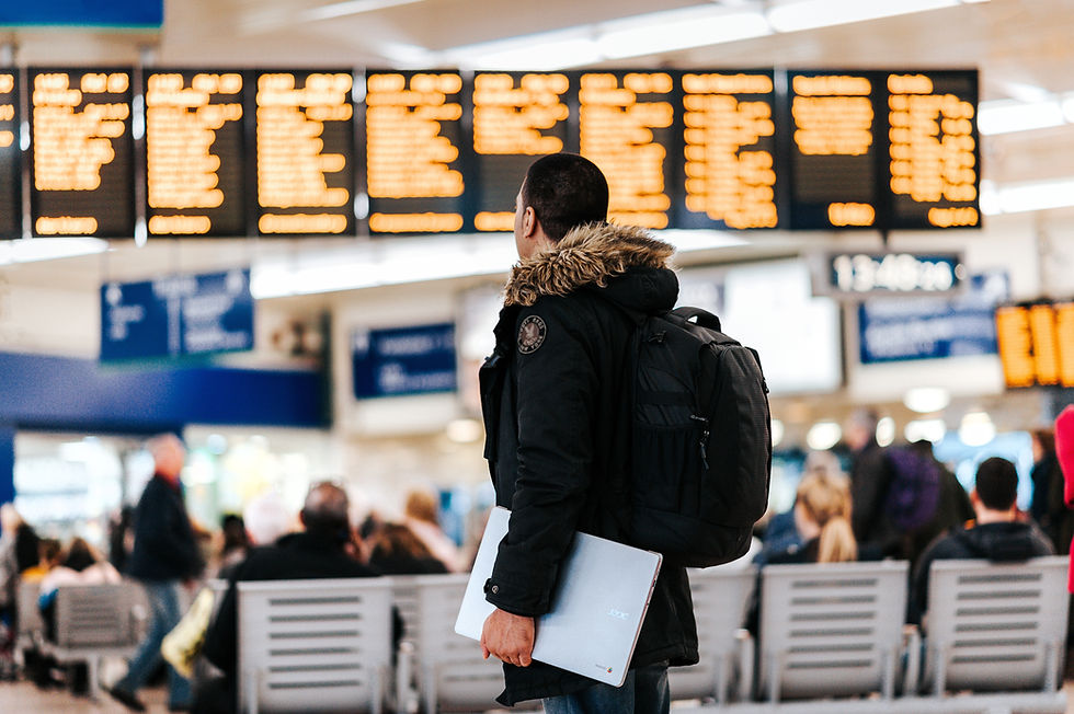 a traveller in the airport