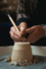January in Asheville - pottery carving