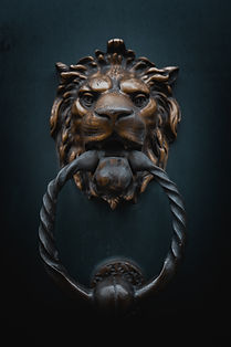 auffälliger Türklopfer mit Löwengesicht, Image by Kevin Mueller