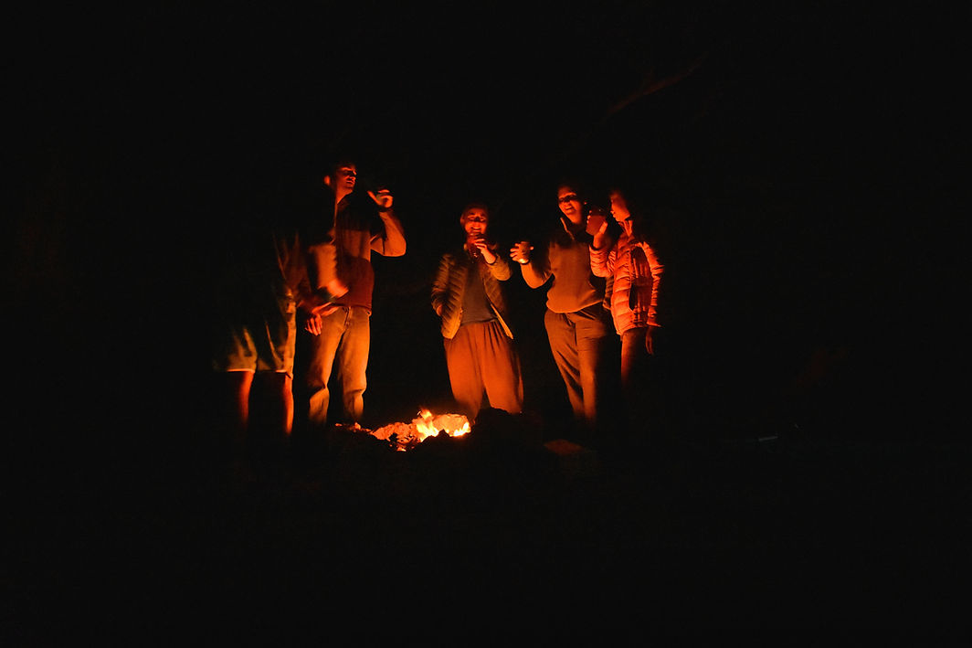 Enjoy a camp fire with friends