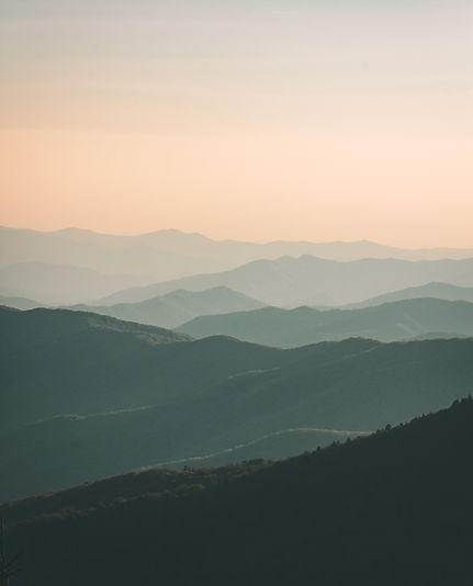 stock image of hazy mountains