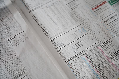 Newspaper in the Finance page
