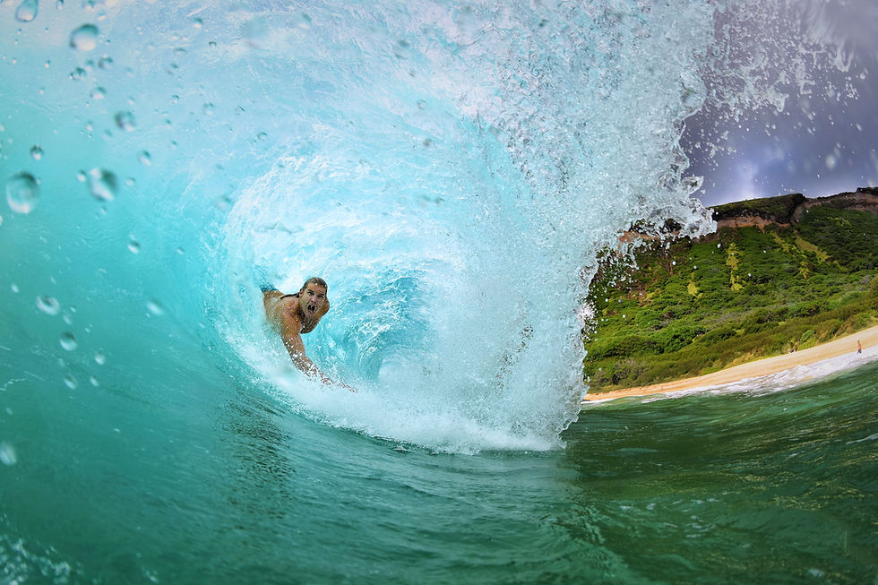 Using an action camera during surfing