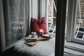 cozy window with pillow