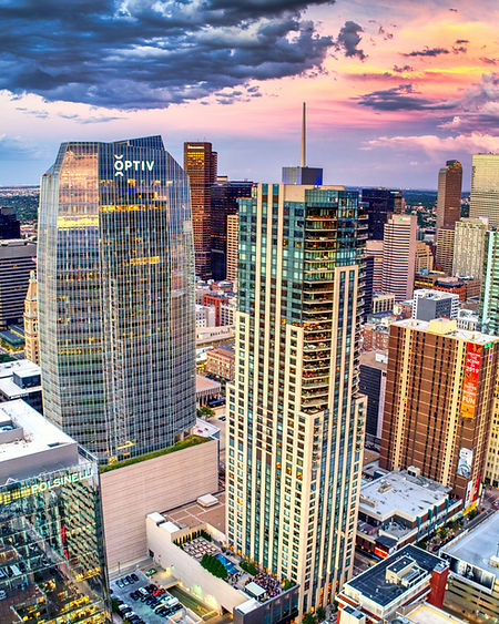 View of high rise corporate buildings in downtown Denver - Image by Acton Crawford