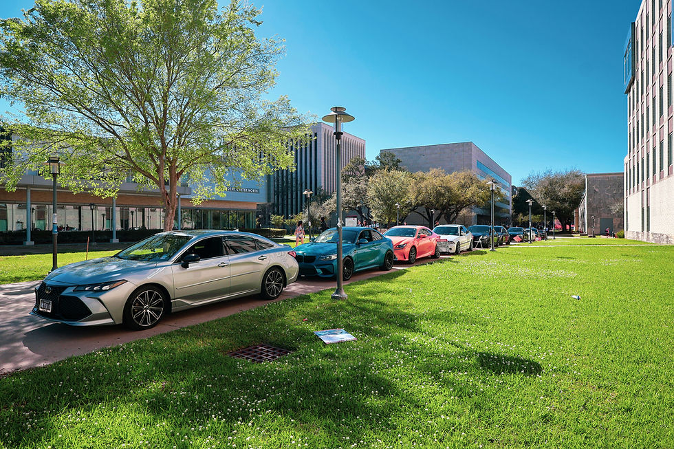 university campus parking lot students modern campus