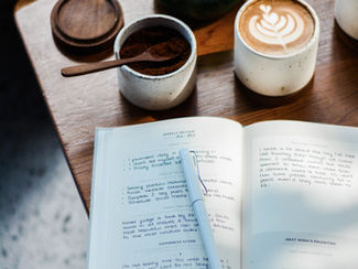 coffee and notebook