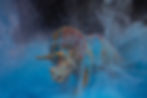 dinosaur in smoke gas dye-sublimation process