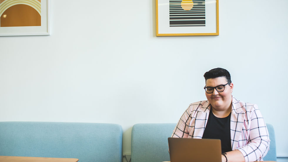 Trans adult logs on to talk with their therapist online
