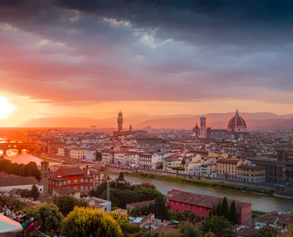 Florence from above at sunset