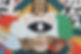 Image of a mural features a graphic style eye