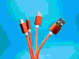 A bunch of USB cables.