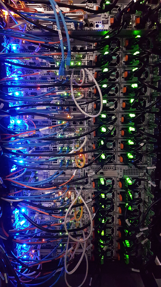 a close up view of a server rack