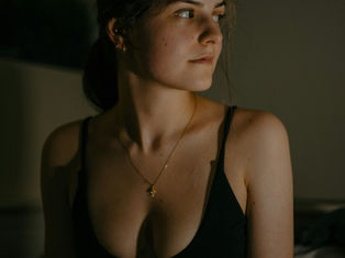 A girl about to go on cam