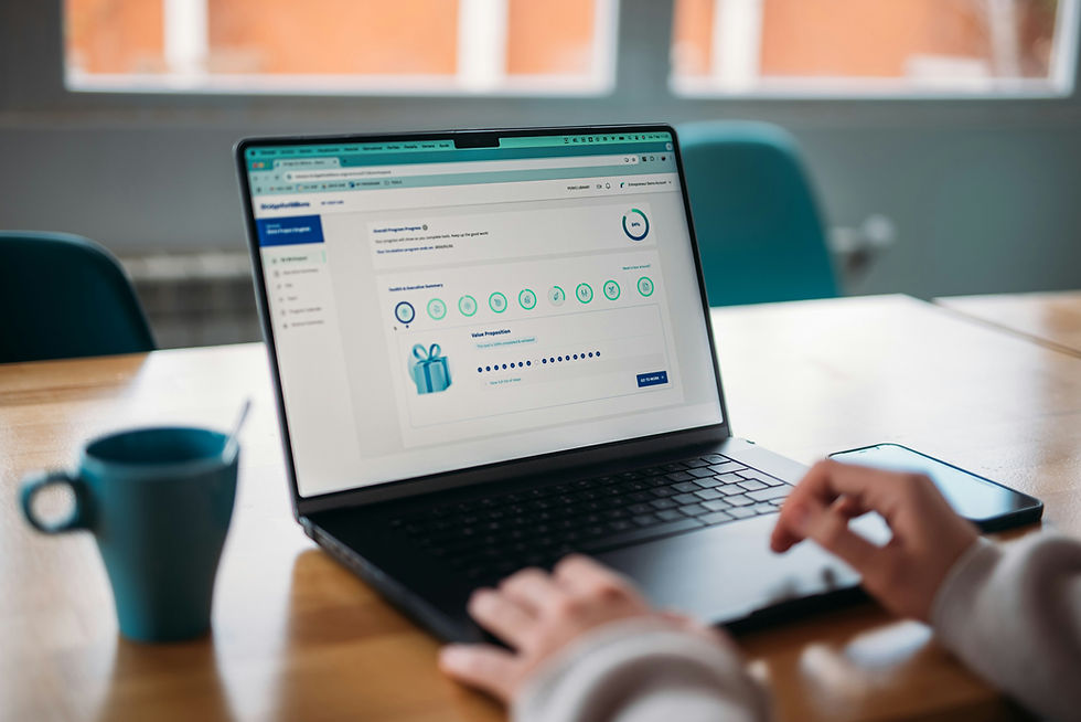 HR Director reviewing a platform dashboard for booking team wellness and cultural experiences in New York City