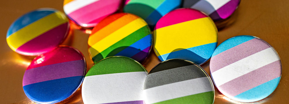 Badges containing different covers of pride flags
