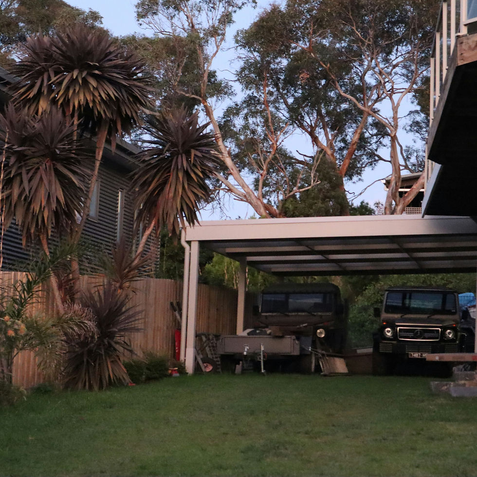 Carport at a timber home in Coolum Beach