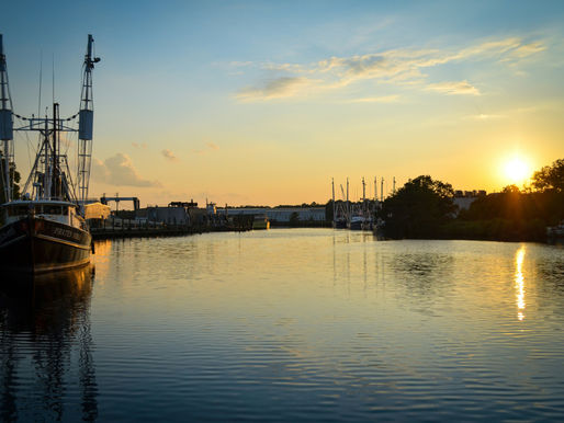 Mobile, Alabama, Fishing Boats at Sunset