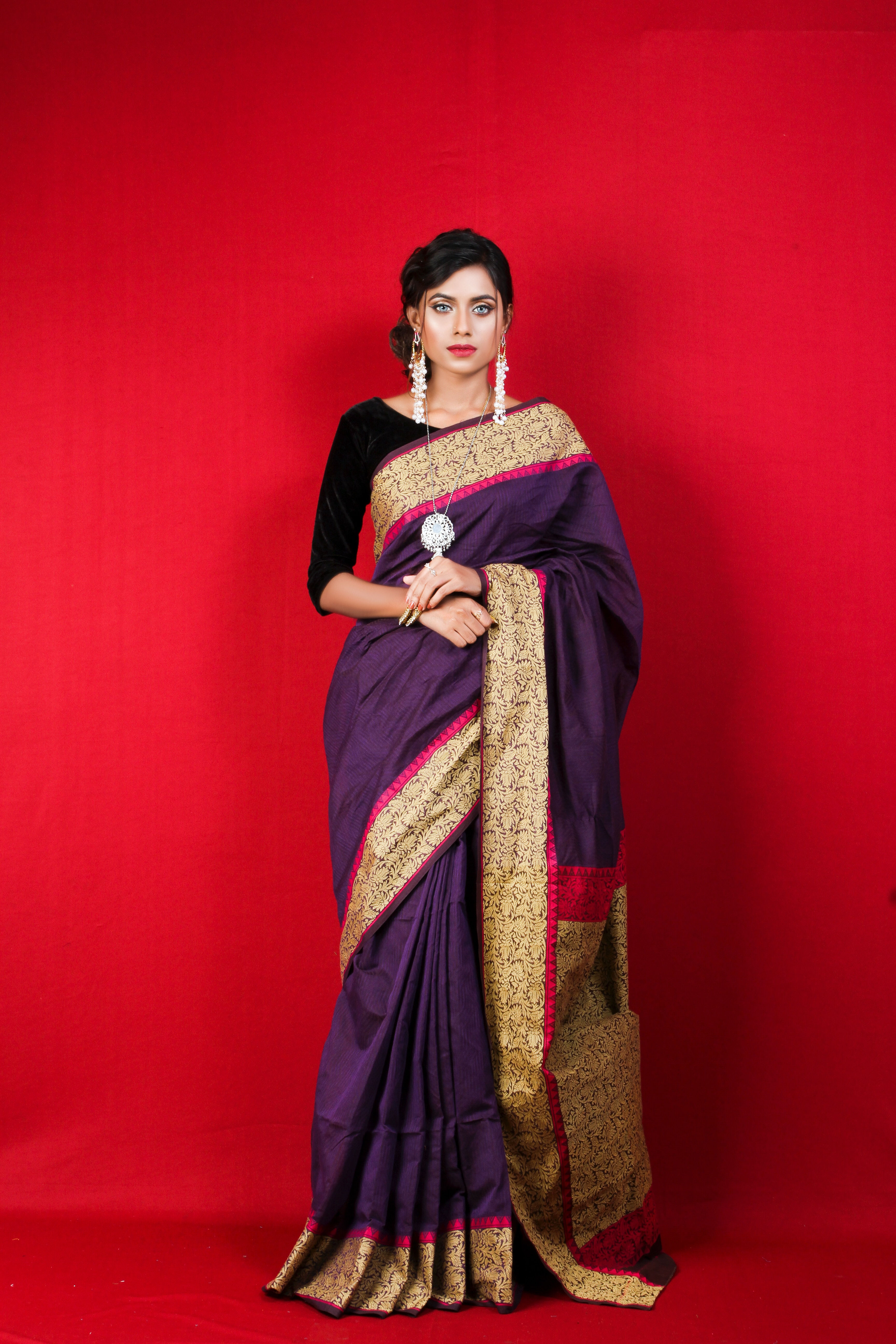 Women's Woven Georgette Saree (BND-Multi GO_Multicolour)