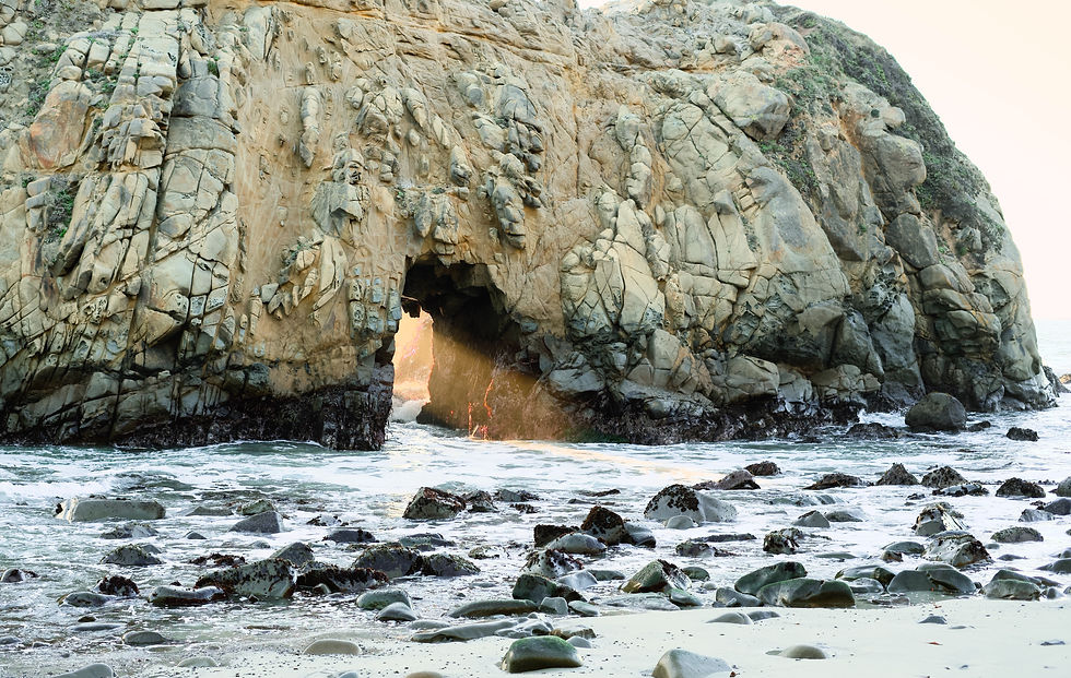 Keyhole Rock on Pfeiffer Beach in California