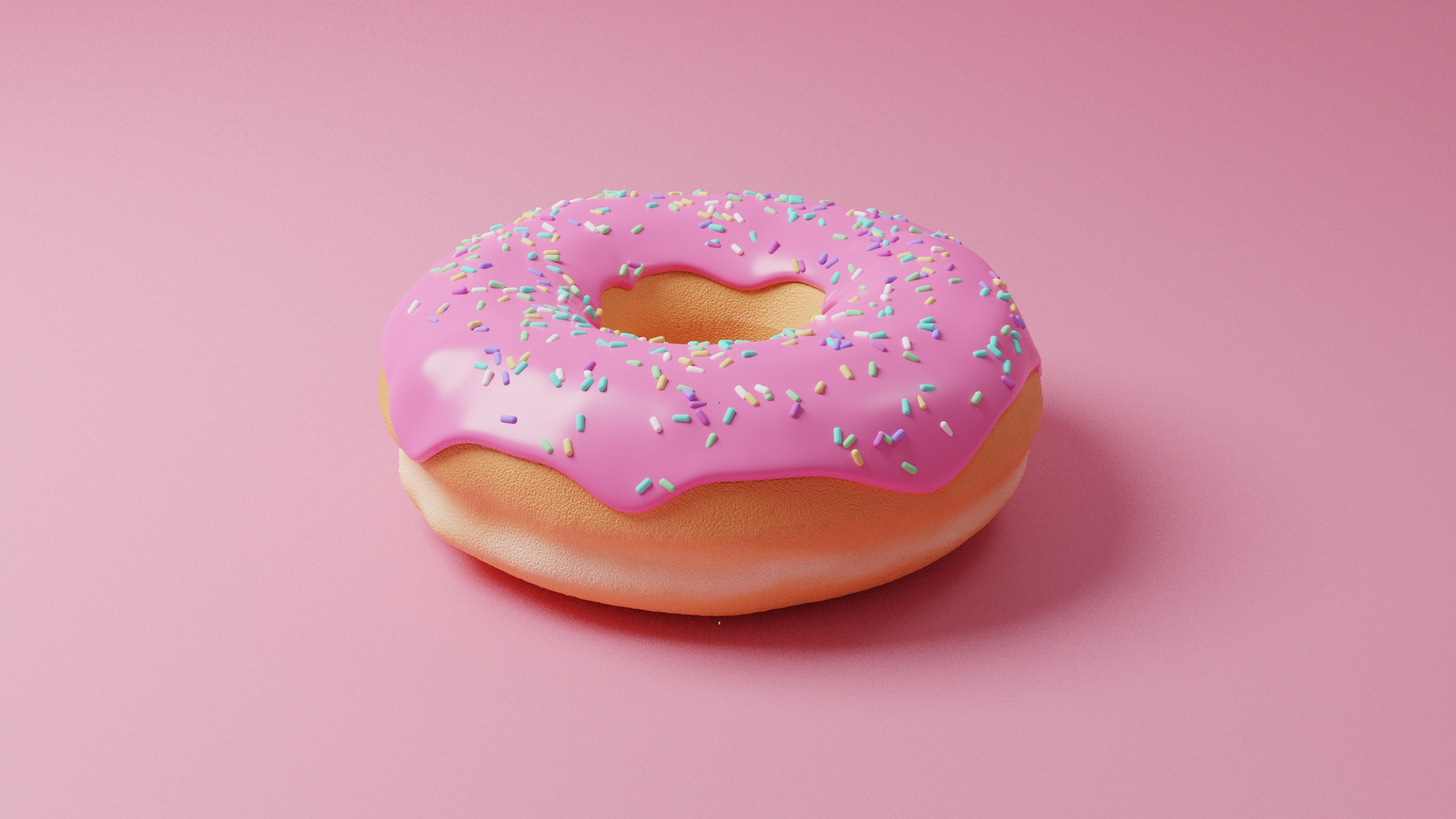 Strawbery Glazed Donut With Sprinkles