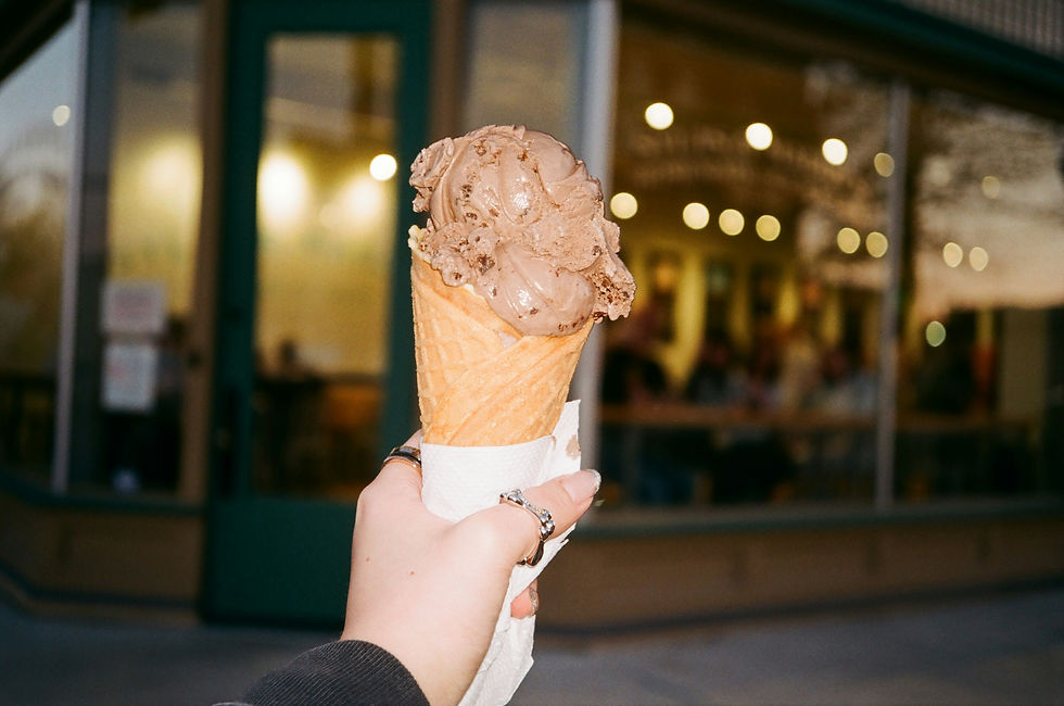Lady holding ice cream