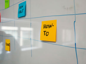 A whiteboard filled with sticky notes