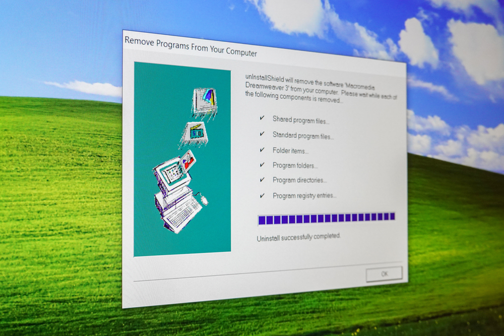 Screenshot showing program removing software from computer