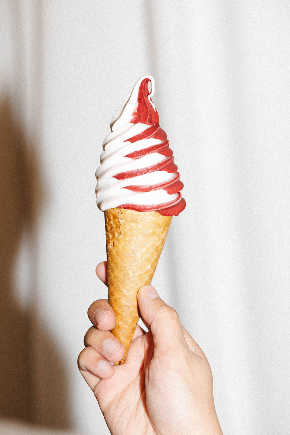 red and white ice cream