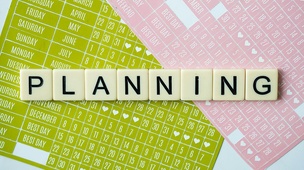 Letter tiles that spell out "Planning."