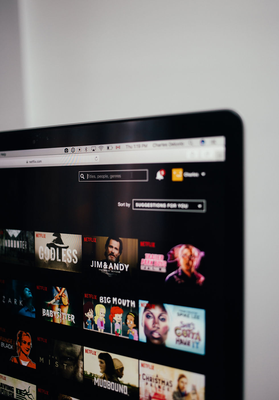 Televizyonda Netflix uygulaması açık.