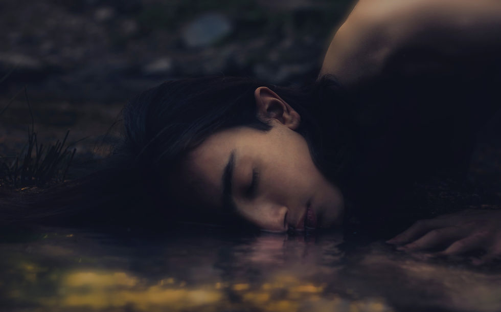 Girl sleeping on water