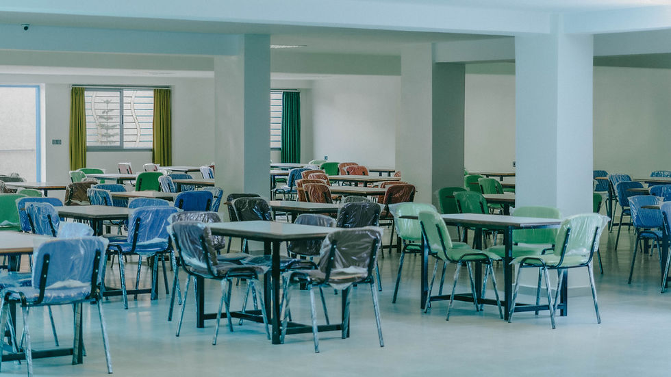 An empty staff cafeteria