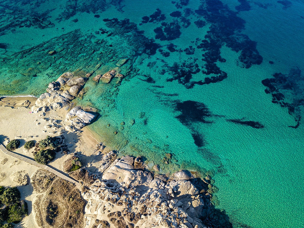 naxos island beach, crystal clear water