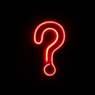 A neon question mark.